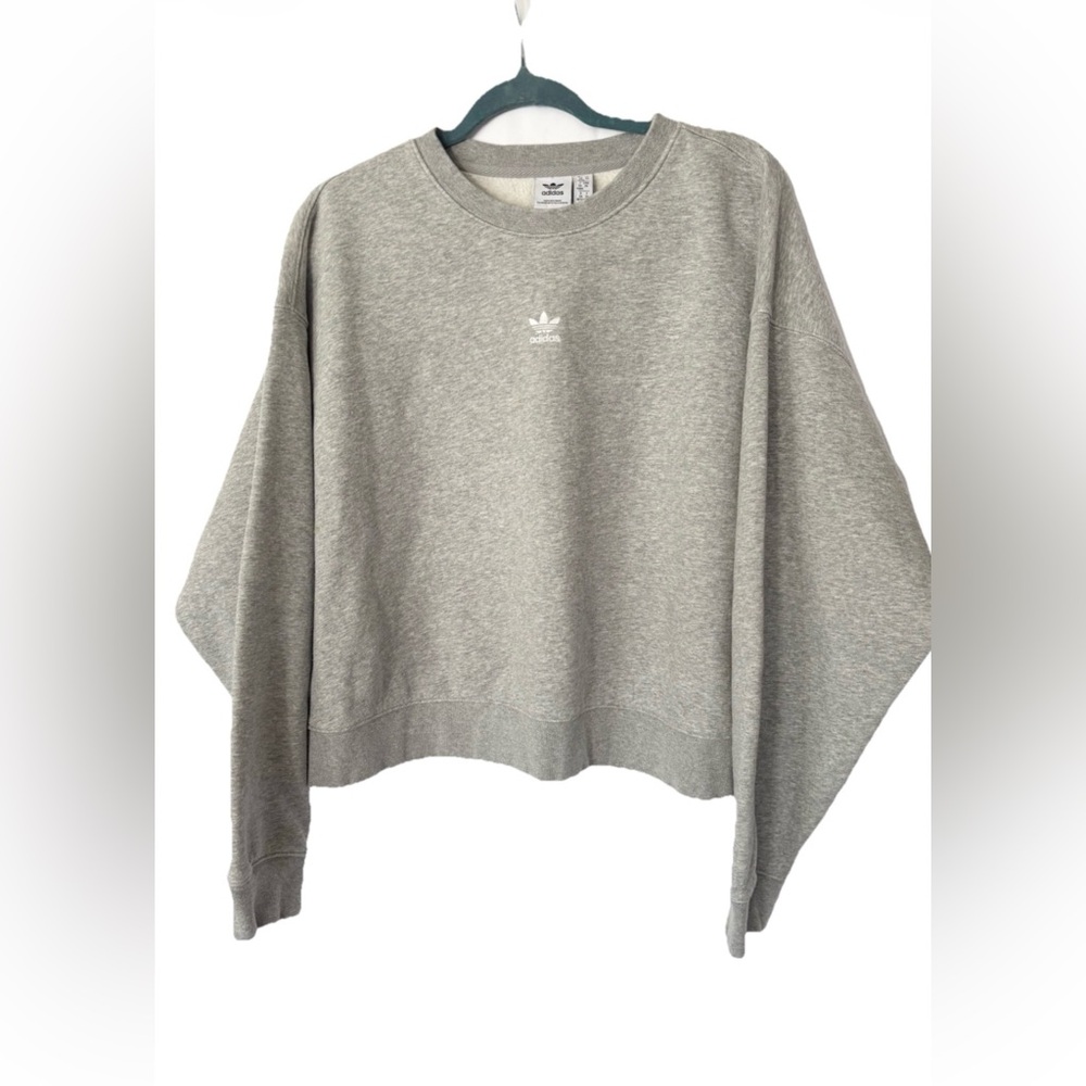 adidas Gray Women's Cropped Crewneck Sweatshirt
